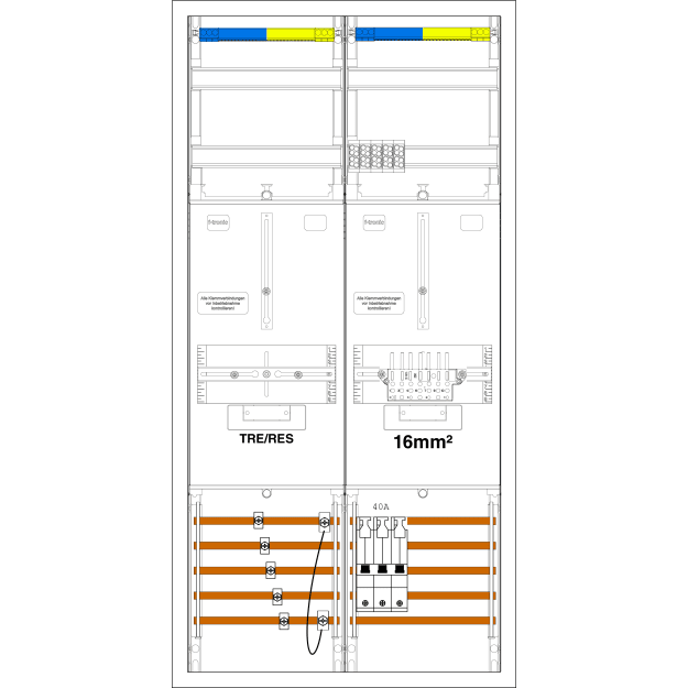 F-Tronic 7199090 Komplettschrank ZL721RZSK40-16 1R1Z mit ZSK-ST SH 40A ZL721RZSK40-16