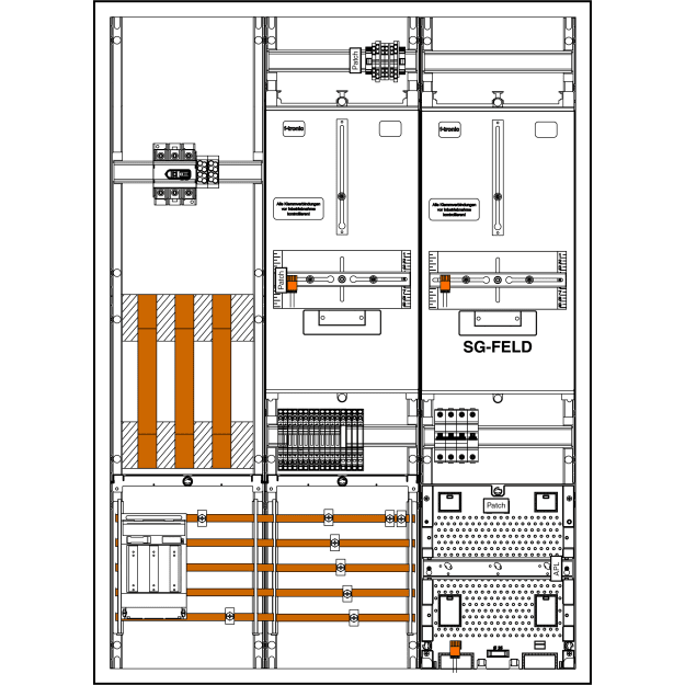 F-Tronic 7198060 Wandlerschrank 3HZ 100A TAR26 Z731TAW100TAR NH-Trenner VDE-AR-N 4100:2026 Z731TAPZW100TAR