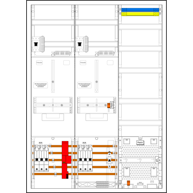 F-Tronic 7190574 Komplettschrank Z732A35B6ÜSHP 2 ZP 3HZ VAPZ SH 35A HSP ÜSS SPVGB6 BPWAN Z732A35B6ÜSHP