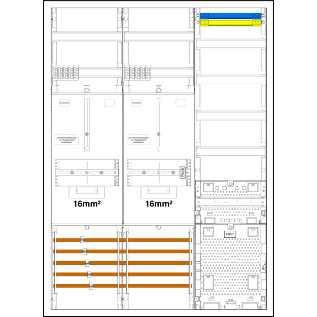 F-Tronic 7190634 Komplettschrank Z732AR-16 2 ZP 3HZ 16² VAPZRFZ BPWAN Z732AR-16