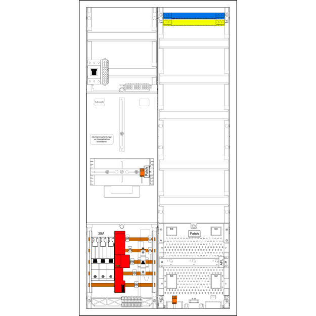 F-Tronic 7190163 Komplettschrank Z721A35B6ÜSHP 1 ZP 3HZ VAPZ SH 35A HSP ÜSS SPVGB6 BPWAN Z721A35B6ÜSHP