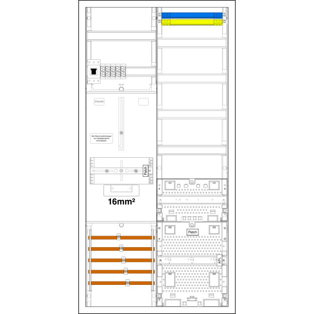 F-Tronic 7190239 Komplettschrank Z721ARHP-16 1 ZP 3HZ 16² VAPZRFZ HSP BPWAN Z721ARHP-16