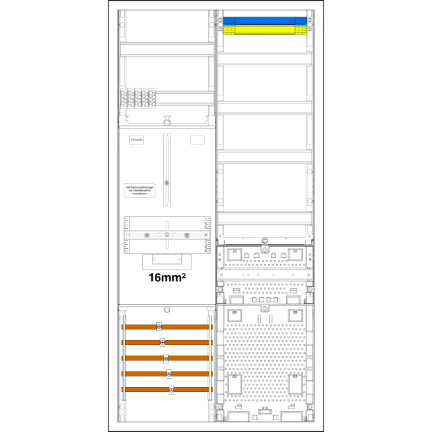 F-Tronic 7190233 Komplettschrank Z721ARL-16 1 ZP 3HZ 16² VAPZRFZ Z721ARL-16