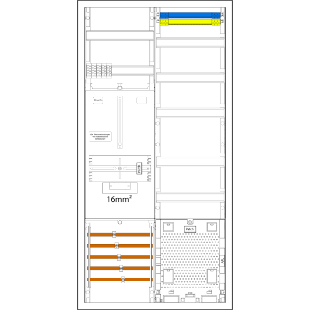 F-Tronic 7190231 Komplettschrank Z721A-16 1 ZP 3HZ 16² VAPZ BPWAN Z721A-16