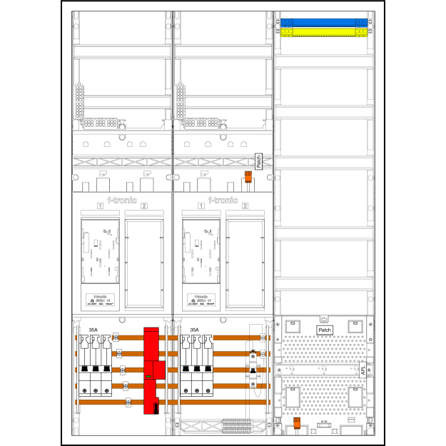 F-Tronic 7195504 Komplettschrank EO732A35B6ÜS 2 ZP eHZ 2 R VAPZ SH 35A ÜSS SPVGB6 BPWAN EO732A35B6ÜS