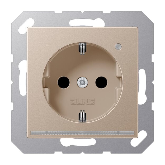 Exklusives Angebot: Jung A1520-OCHLNW SCHUKO-Steckdose mit LED-Licht Champagner Serie A - nur für kurze Zeit!