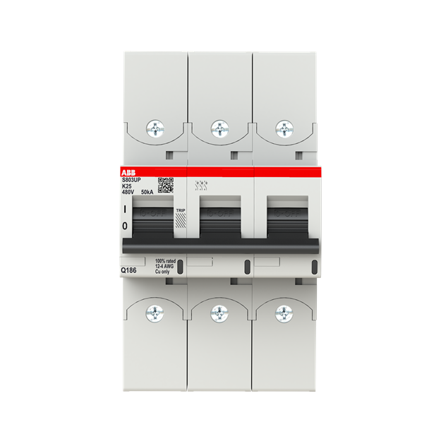 ABB S803UP-K25 Hochleistungs-Sicherungsautomat HPCB 3-polig 25A K-Charakteristik Icu=50kA 480Y/277 2CCG002502R0001