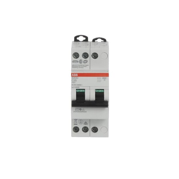 ABB S203C-C25 Sicherungsautomat C-Charakteristik 6kA 25A 3P 2M 2CDS253280R0254