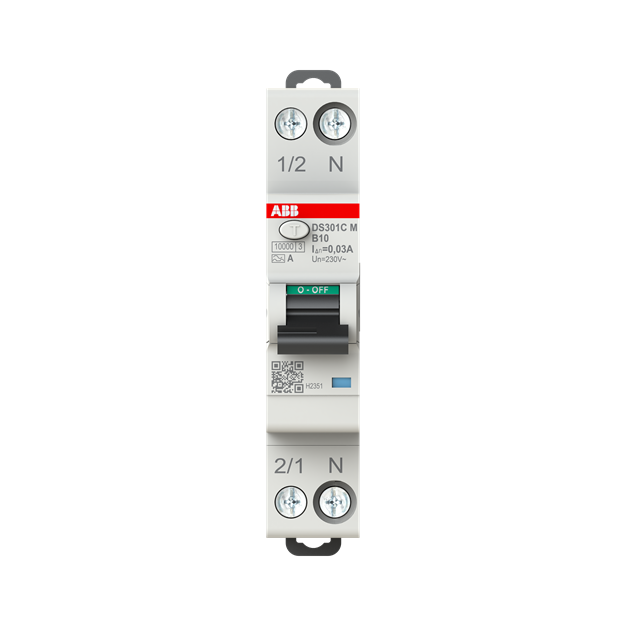 ABB DS301C M B10 A30 FI/LS-Schalter 10 kA 1P+N 30 mA Typ A 10 A B Charakteristik, 2CSR275163R1105