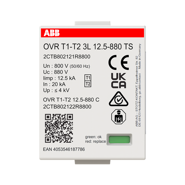 ABB OVR T1-T2 12.5-880 C Kombiableiter Ersatzmodul für OVR T1-T2 3L 12.5-880 TS 2CTB802122R8800