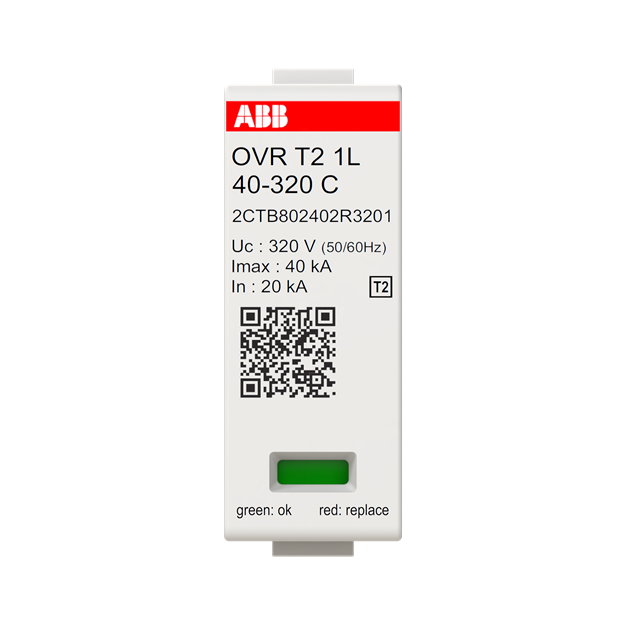 ABB OVR T2 1L 40-320 C Überspannungsschutz Ersatzmodul OVR T2 40kA 320V UL-Zulassung 2CTB802402R3201