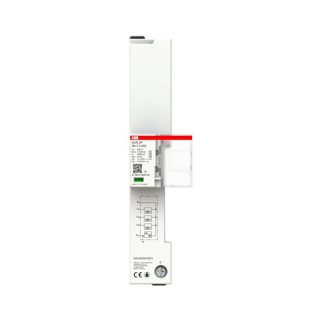 ABB OVR ZP 3N 7.5-255 Kombiableiter Typ 1+2+3 4p 7.5kA/Pol für 230/400V 2TE TNS/TT Netze 2CTB815799R6100
