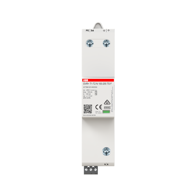 ABB OVR+ T1-T2 N 100-255 TS F Kombiableiter Typ 1+2 1p 100kA TS 230/400V N-PE Summenfunkenstrecke 2CTB812014R2550