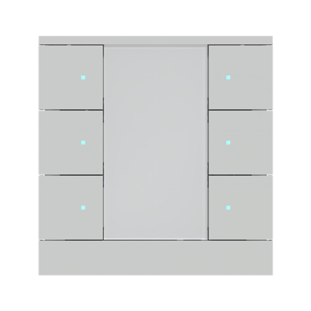 Busch-Jaeger SB/U6.0.12-83 Busch-Tenton® Bedienelement 6-fach für KNX by Busch-Jaeger Alusilber 2CKA006330A0177