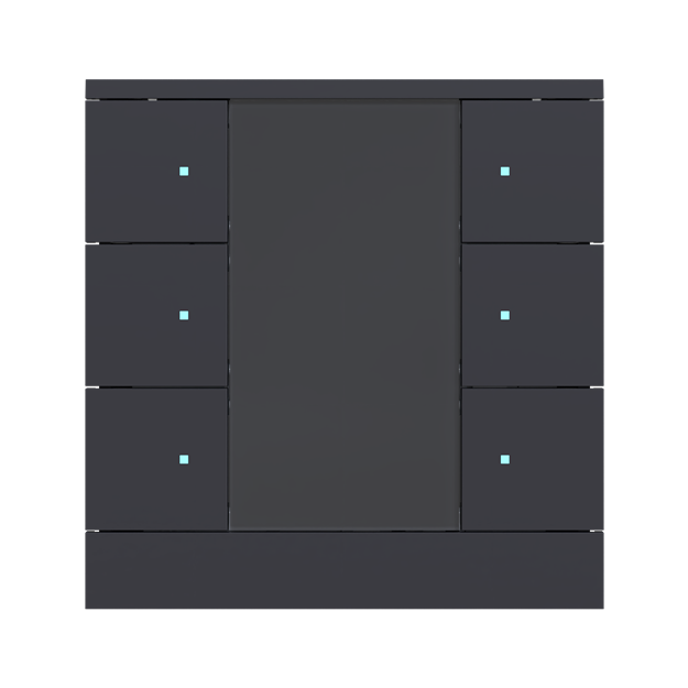 Busch-Jaeger SB/U6.0.12-885 Busch-Tenton® Bedienelement 6-fach für KNX by Busch-Jaeger Schwarz matt 2CKA006330A0178
