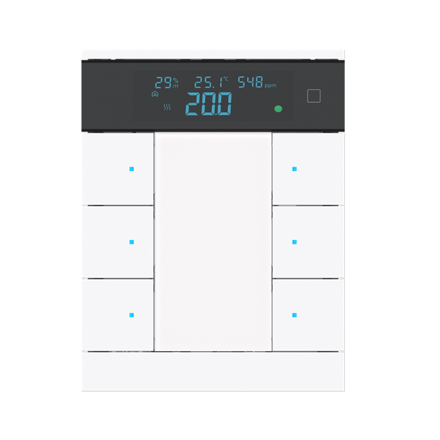 Busch-Jaeger SBC-F-6.0.12-884 Busch-Tenton® Raumtemperaturregler 6-fach mit CO2-Sensor und Display 2CKA006220A1076