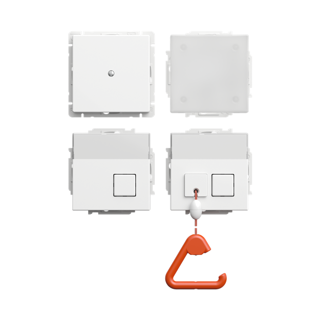 Busch-Jaeger 1510 UJ-84-102 Ruf-Set für barrierefreie WCs mit Akkupuffer Studioweiß 2TKA00006547