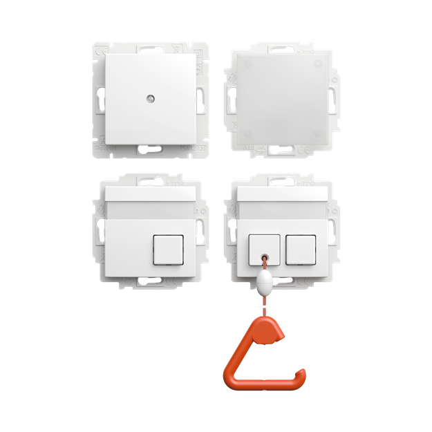 Busch-Jaeger 1510 UJ-914-102 Ruf-Set für barrierefreie WCs mit Akkupuffer Alpinweiß - Busch-balance® SI 2TKA00006545