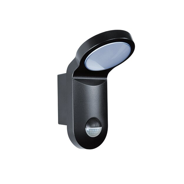 ESYLUX EL10750717 Automatikleuchte mit 140° Bewegungsmelder im Aluminiumgehäuse 10 Watt 3000 K schwarz AOL WL 100 OP 900 830 MD BK