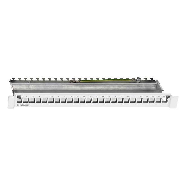 Rutenbeck Keystone-Patchpanel zur Aufnahme von max. 24 Universalmodulen oder Keystone Modulen KMK 19/1 HE Direktmontage Lichtgrau PP-UM A-24/1