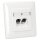 Rutenbeck Cat.6A iso-Anschlussdose geschirmt 2-fach Unterputz Reinweiß UAE-Cat.6A iso-8/8 Up rw