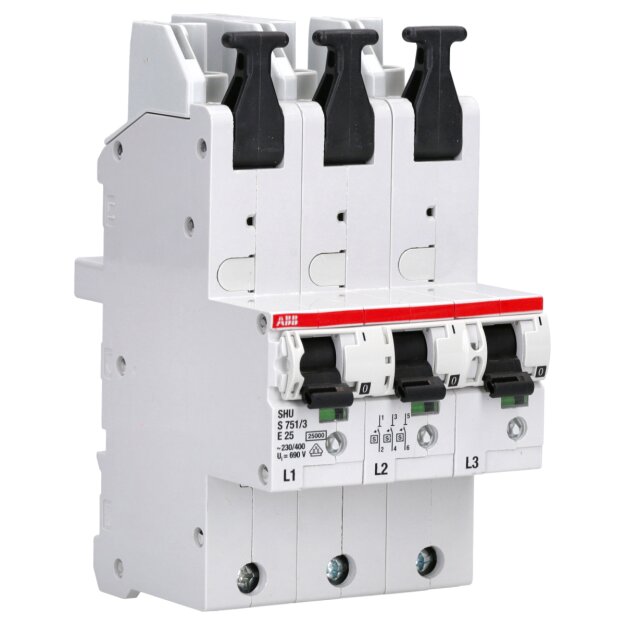 ABB S751/3-E25 selektiver Haupt-LS SHU E-Char.,25kA,25A,3x1P 2CDS781001R4252