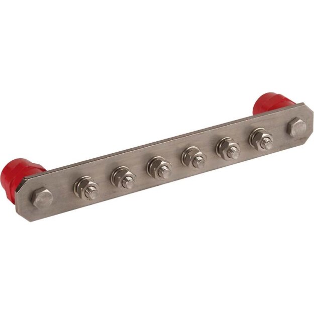 Dehn 472209 PA-Schiene oder Abdeckung NIRO mit Schrauben M10 für 6 Anschlüsse PAS I 6AP M10 V2A