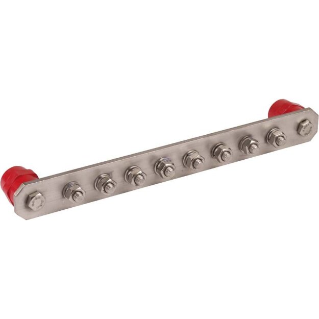 Dehn 472229 PA-Schiene oder Abdeckung NIRO mit Schrauben M10 für 8 Anschlüsse PAS I 8AP M10 V2A