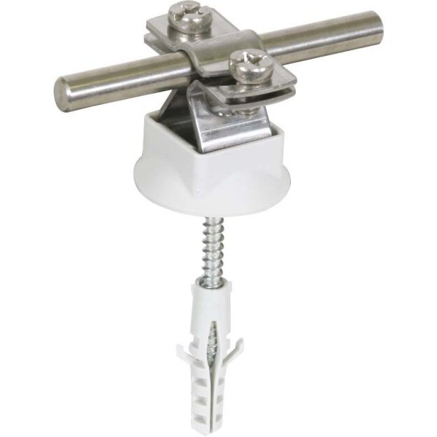 Dehn 274160 Leitungshalter NIRO für Rd 8-10mm mit Abdeckscheibe und Befestigungsmaterial LH ZS 8.10 FL20 KS KD8X40 V2A