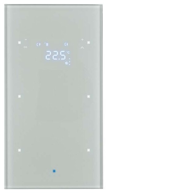 Berker 75642034 Glas-Sensor 2-fach mit Temperaturregler TS Sensor Alu