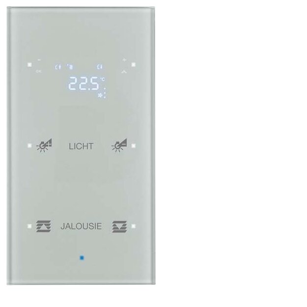 Berker 75642134 Glas-Sensor 2-fach mit Temperaturregler TS Sensor konfiguriert Alu
