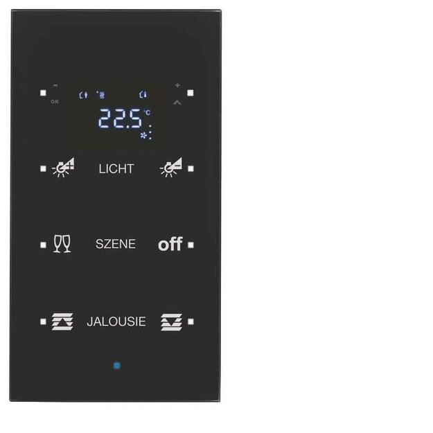 Berker 75643135 Glas-Sensor 3-fach mit Temperaturregler TS Sensor konfiguriert Schwarz