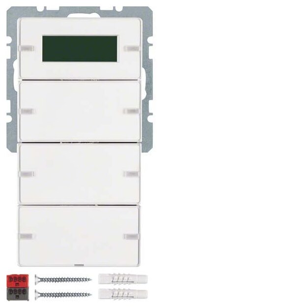 Berker 75663729 Tastsensor 3-fach mit Beschriftungsfeldern RTR Display Q.1/Q.3 Polarweiß samt