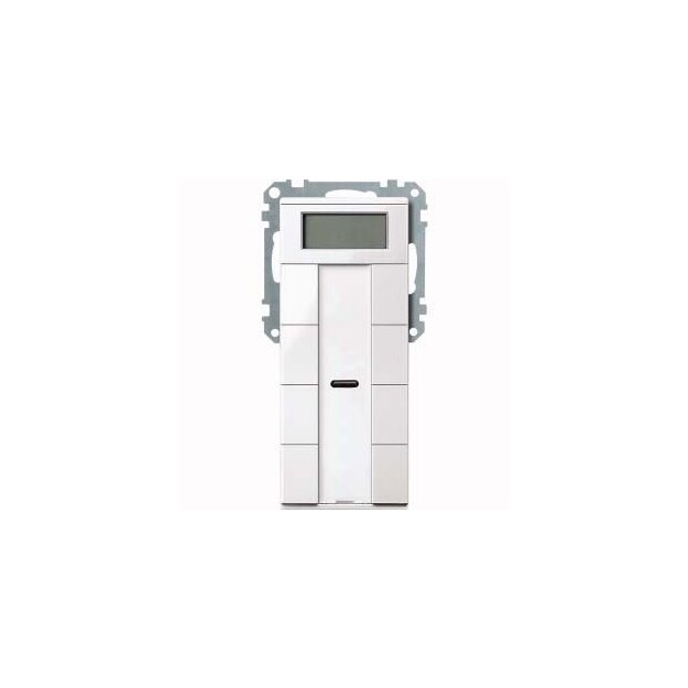 Merten MEG6214-0319 Taster 4-fach plus mit Raumtemperaturregler Polarweiß glänzend System M