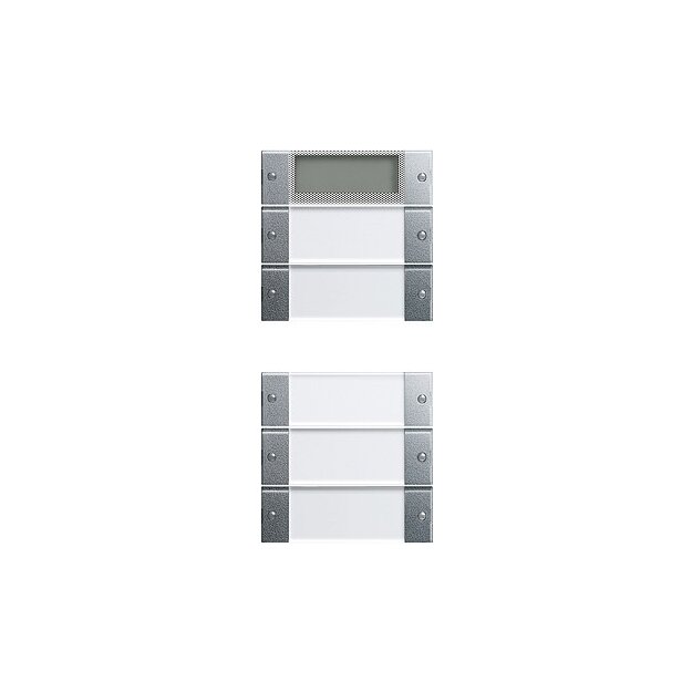Gira 214526 Wippenset 5-fach Plus (2+3) Beschriftungsfeld System 55 Klar/Farbe Alu