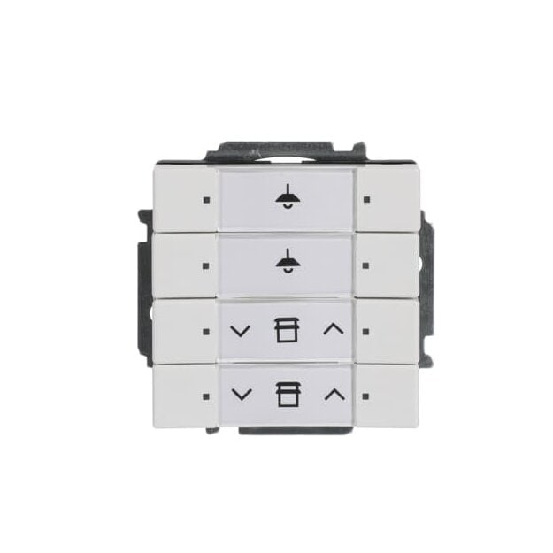 Busch-Jaeger 6127/01-84 Bedienelement, 4-fach mit beiliegendem Busankoppler (Thermoplast) Studioweiß 2CKA006117A0199