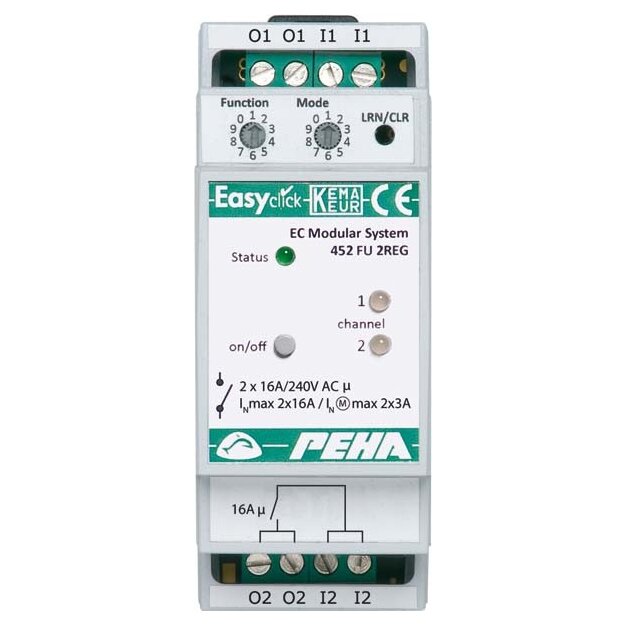 Peha 00324873 EnOcean Easyclickpro Modul Schalten 2 Kanal 16A 2 TE