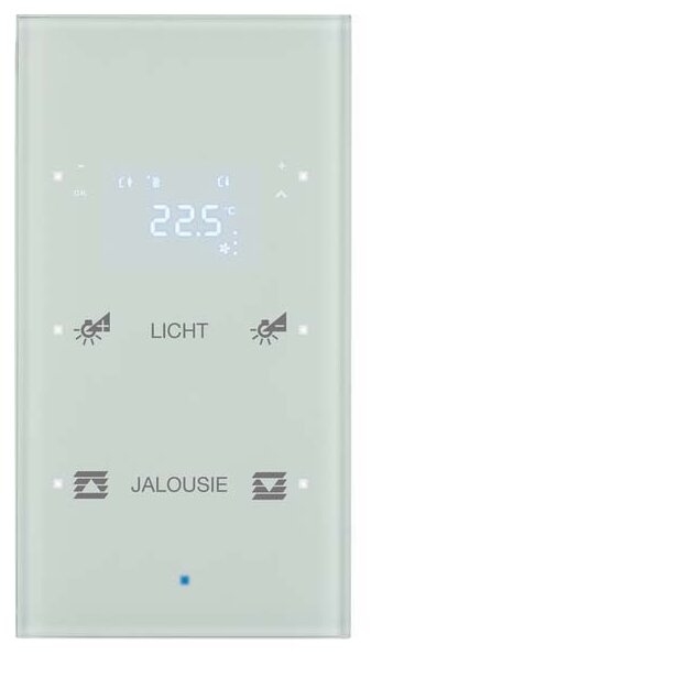 Berker 75642130 Glas-Sensor 2-fach mit Temperaturregler TS Sensor konfiguriert Polarweiß
