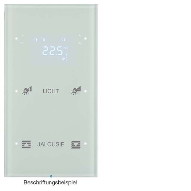 Berker 75642150 Touchsensor 2-fach mit Temperaturregler R.3 Glas konfiguriert Polarweiß