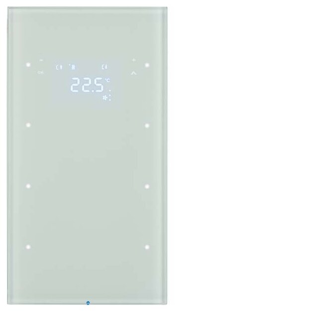 Berker 75643050 Touchsensor 3-fach mit Temperaturregler R.3 Glas Polarweiß