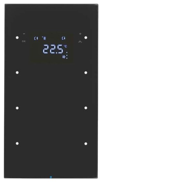 Berker 75643055 Touchsensor 3-fach mit Temperaturregler R.3 Glas Schwarz