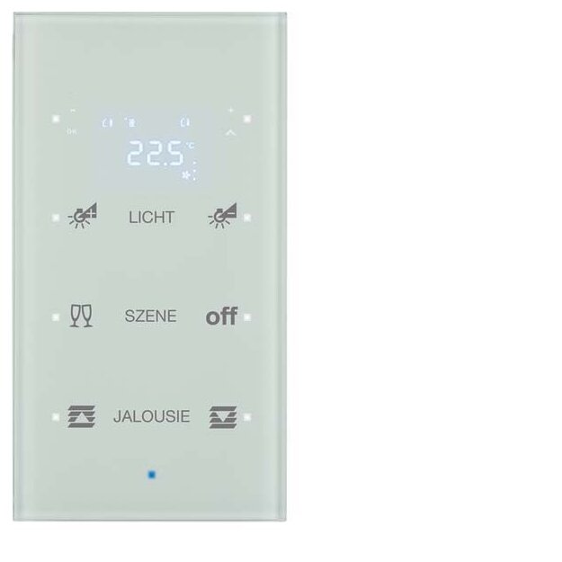 Berker 75643130 Glas-Sensor 3-fach mit Temperaturregler TS Sensor konfiguriert Polarweiß