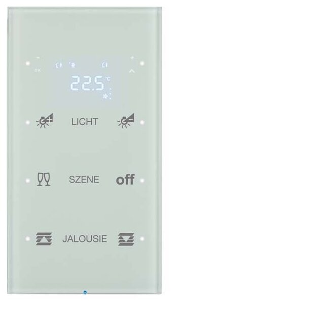 Berker 75643150 Touchsensor 3-fach mit Temperaturregler R.3 Glas konfiguriert Polarweiß