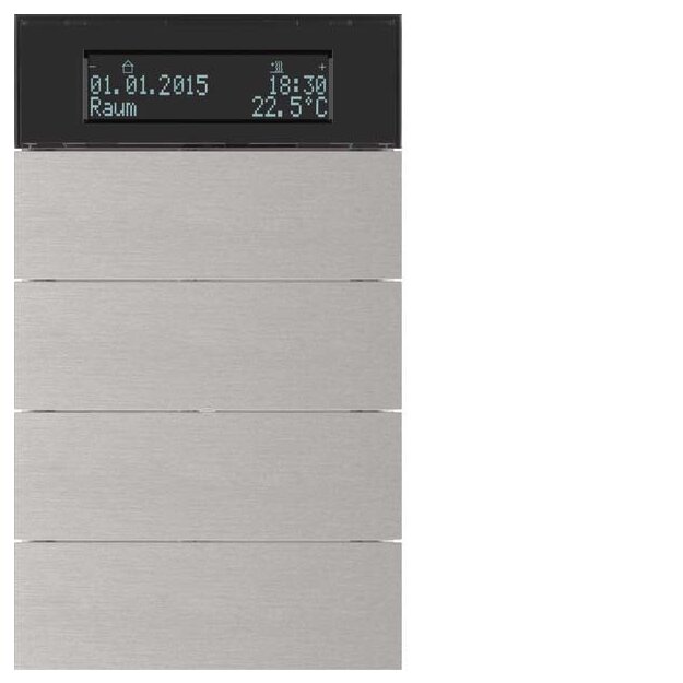 Berker 75664594 Tastsensor 4-fach mit Temperaturregler und Display B.IQ Alu