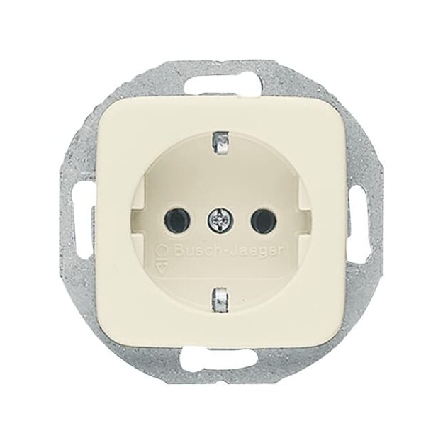 Busch-Jaeger 20 EUCRD-212 SCHUKO® Steckdosen-Einsatz mit rundem Tragring (Duroplast) Weiß 2CKA002011A1342