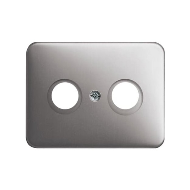Busch-Jaeger 1743-20 Zentralscheibe als Abdeckung für handelsübliche Antennensteckdosen (Echtmetalloberfläche) Platin alpha 2CKA001753A1126