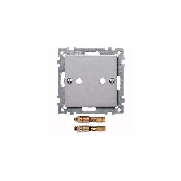 Merten 469360 Zentralplatte mit High-End Lautsprecher-Steckverbinder Aluminium System M