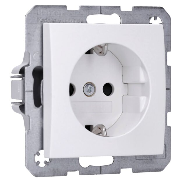Berker 47231909 Steckdose SCHUKO mit erhöhtem Berührungsschutz S.1/B.3/B.7 Polarweiß matt