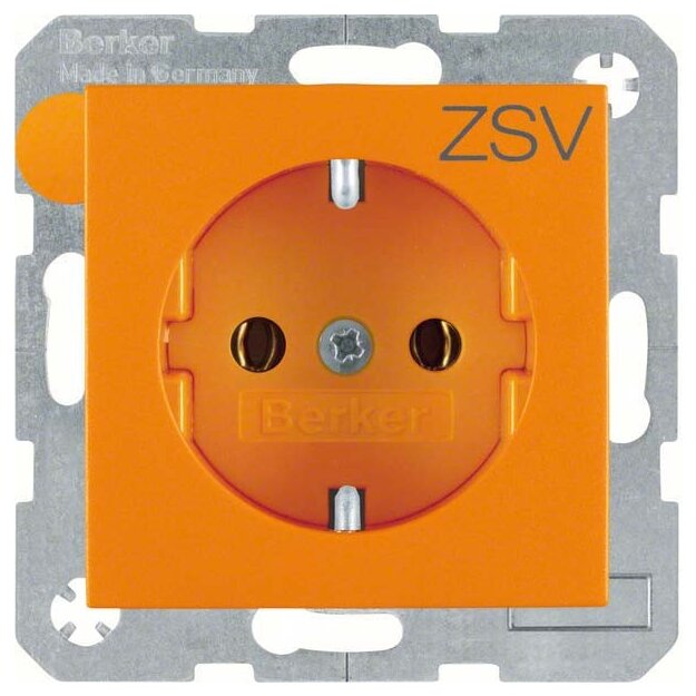 Berker 47431907 Steckdose SCHUKO mit Aufdruck S.1/B.3/B.7 Orange matt
