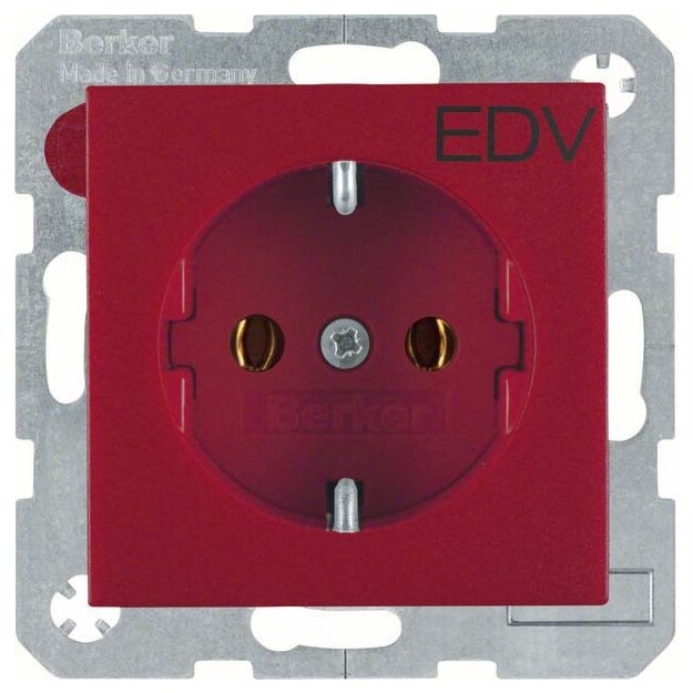 Berker 47431922 Steckdose SCHUKO mit Aufdruck S.1/B.3/B.7 Rot matt